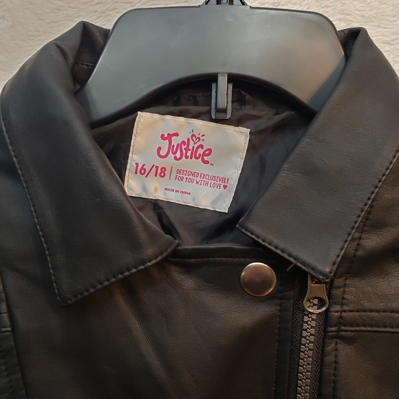 Justice Girl Faux Leather Jacket - Picture 4 of 5